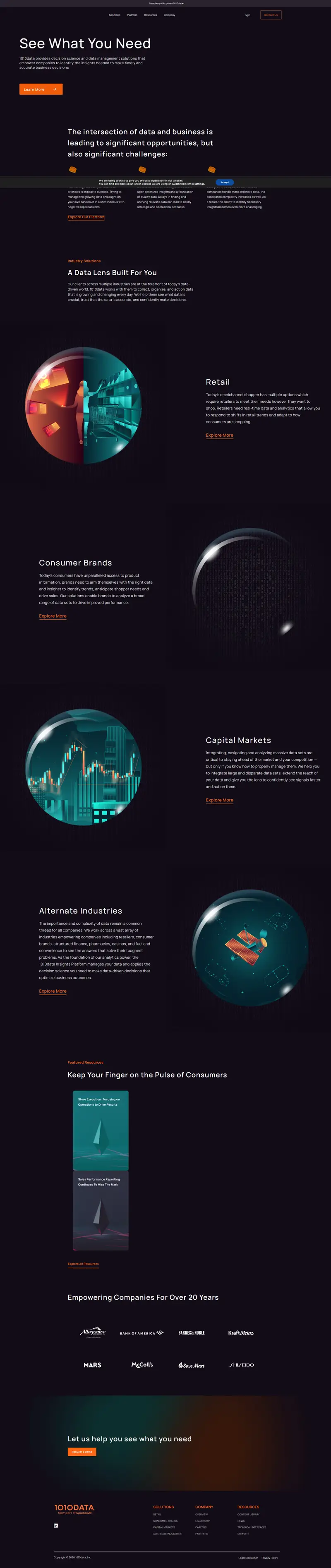 1010data | Insights Platform for Smarter Decision-Making — SaaS website design screenshot