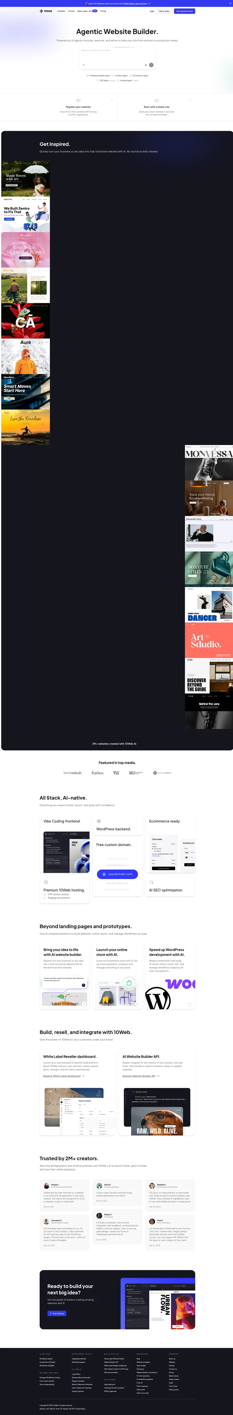 Launch and Grow Your Business Online with 10Web — SaaS website design screenshot