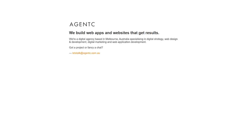 AgentC Media. Communications & development agency. website screenshot