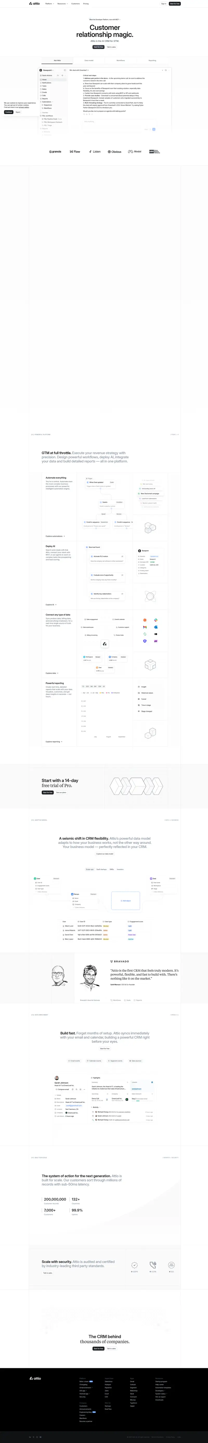 Attio: Ask more from CRM — SaaS website design screenshot