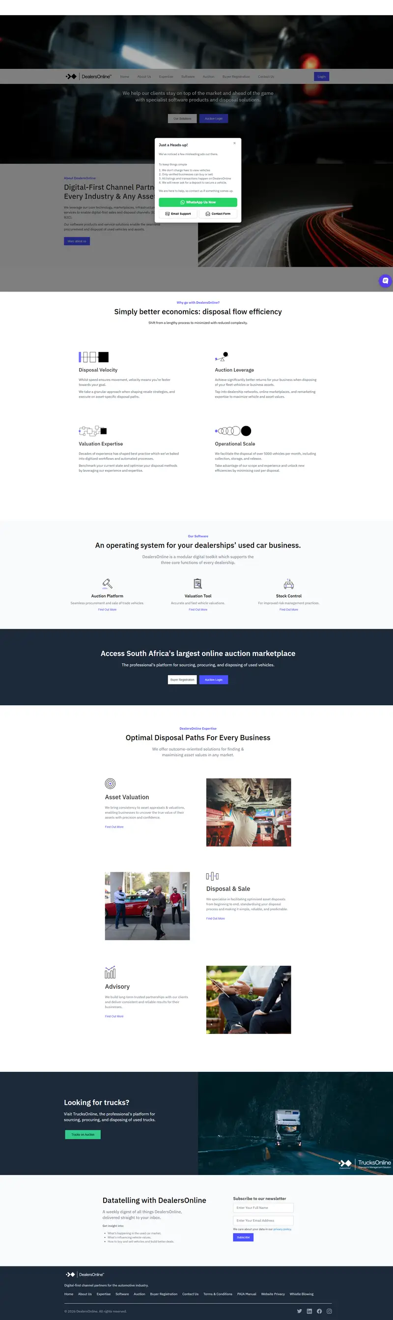 DealersOnline | Home — SaaS website design screenshot