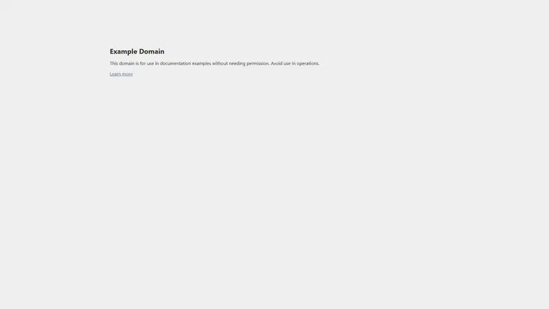 Example Domain — SaaS website design screenshot