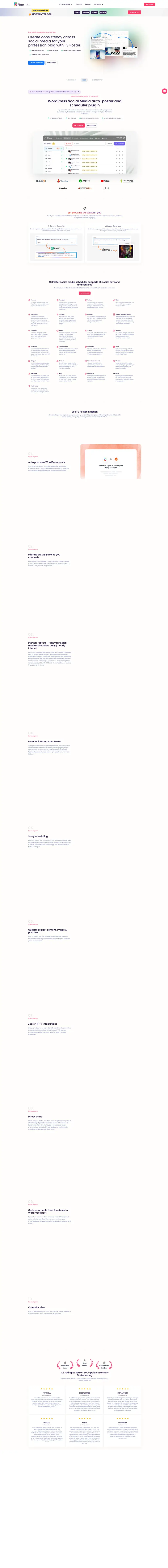 #1 Social Media Auto Poster & Scheduler Wordpress Plugin - FS Poster website screenshot