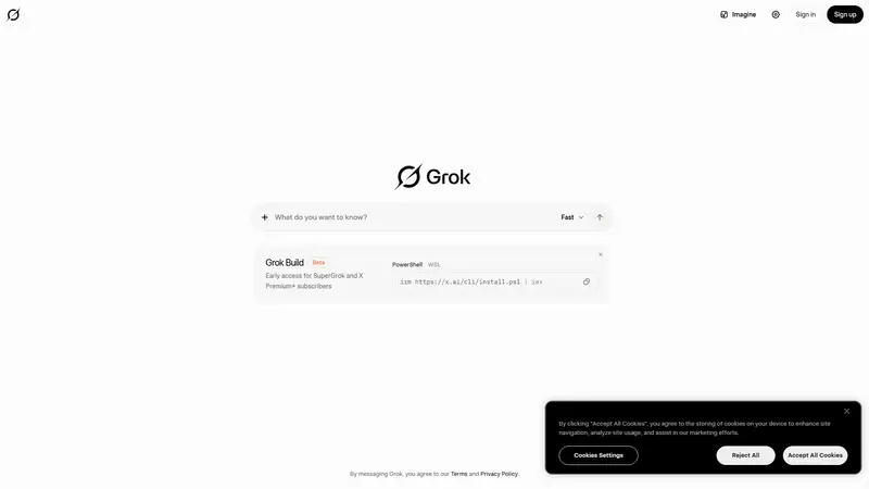 Grok — SaaS website design screenshot