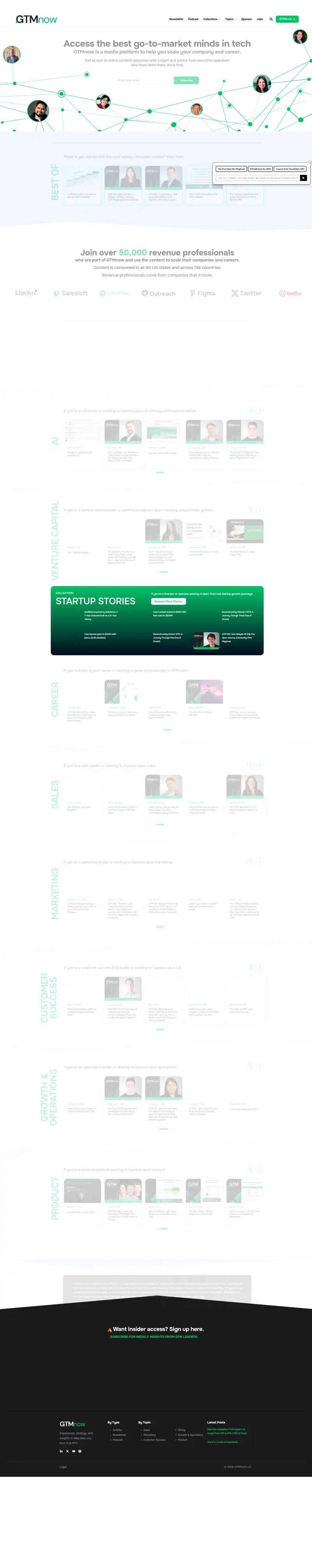 GTMnow | Build, scale, and invest with the best minds in tech. — Services website design screenshot