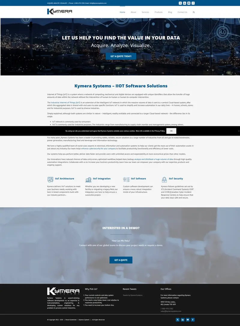 Automation Systems Canada | Iiot Software | Scada System | MES | HMI — SaaS/Software Product website design screenshot