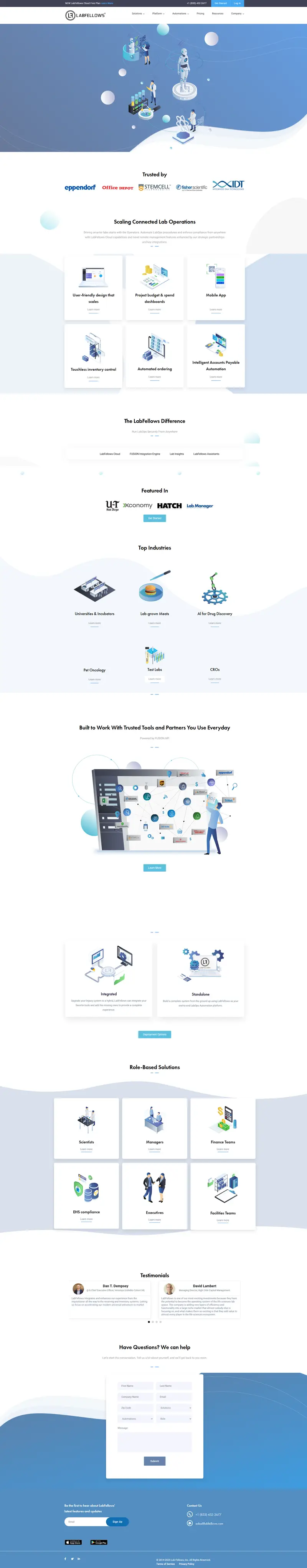 Home - LabFellows — SaaS/Software Product website design screenshot