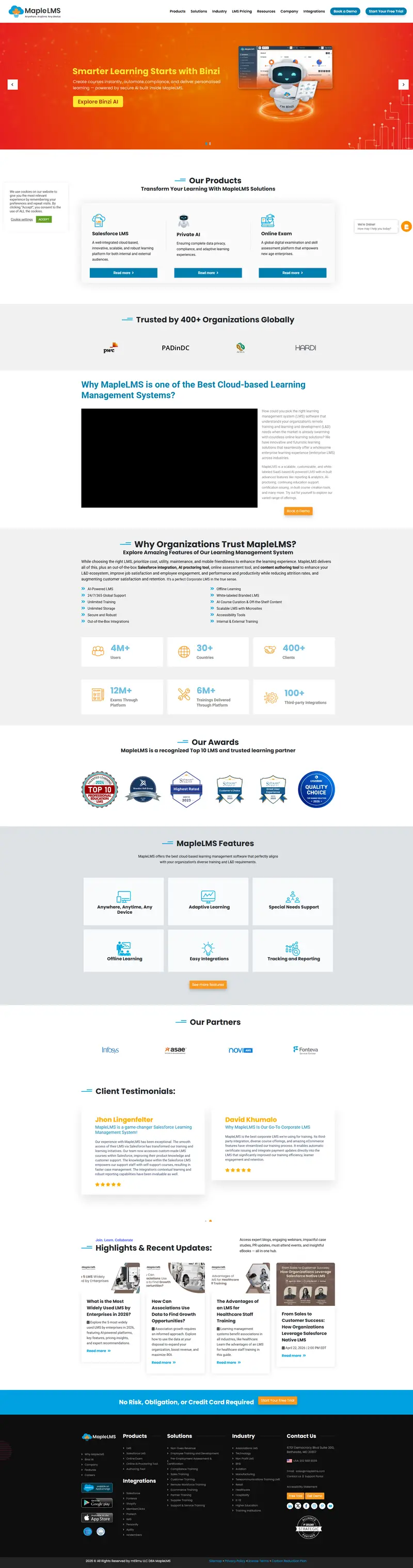 AI First: Learning Management System (LMS) - LMS Software — SaaS website design screenshot