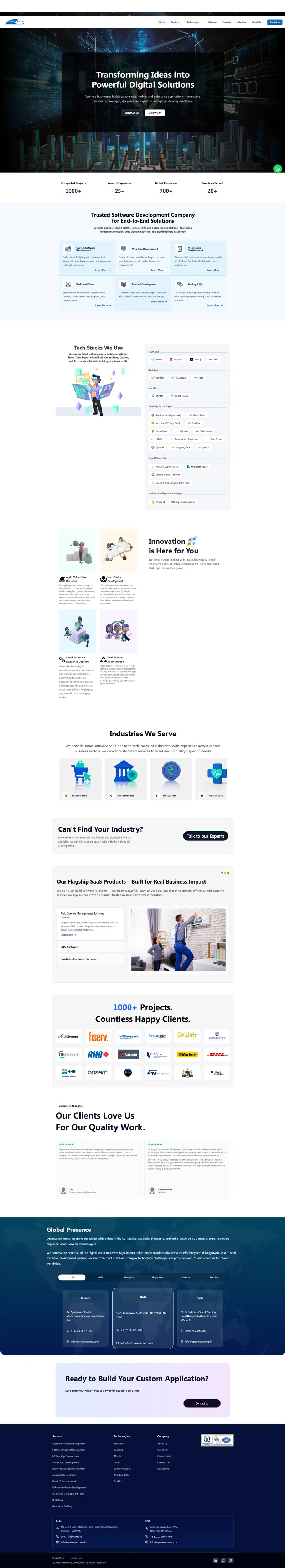 Web & Mobile App Development Company | Openwave Computing website screenshot