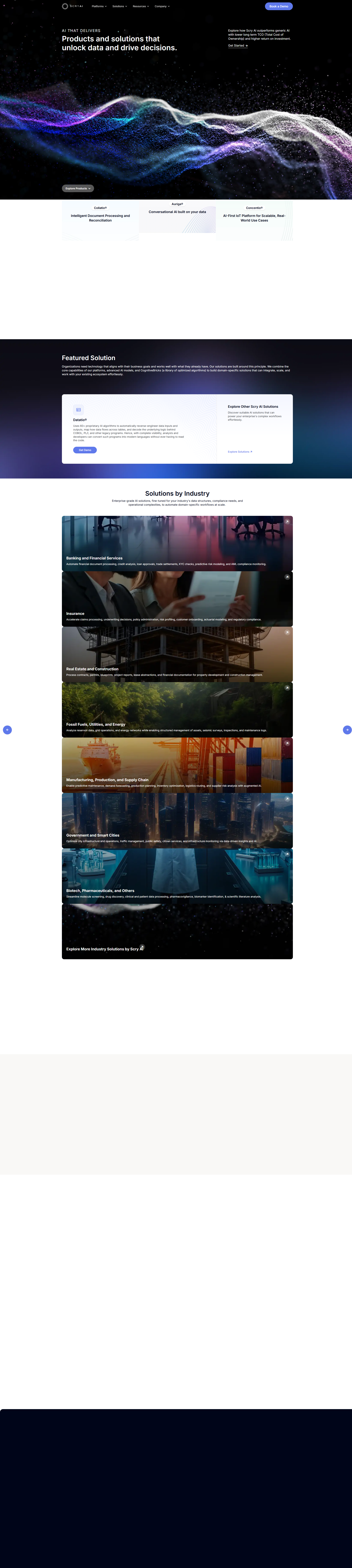 Intelligent Automation for businesses | Scry AI — SaaS website design screenshot