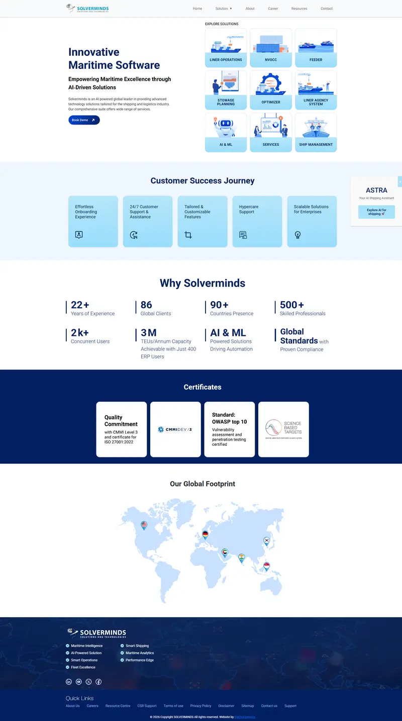 SOLVERMINDS - SOLVERMINDS — SaaS website design screenshot