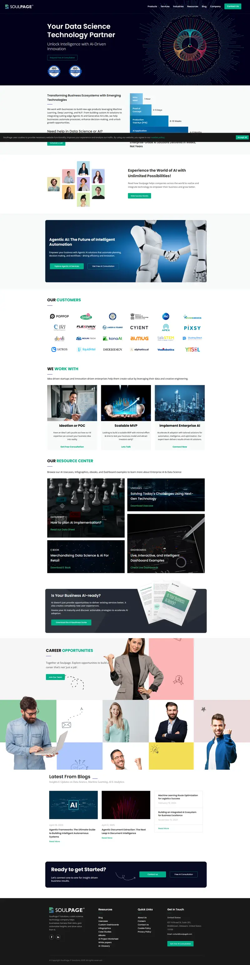 Data Science and AI Consultation Company - SoulPage IT Solutions — SaaS/Software Product website design screenshot