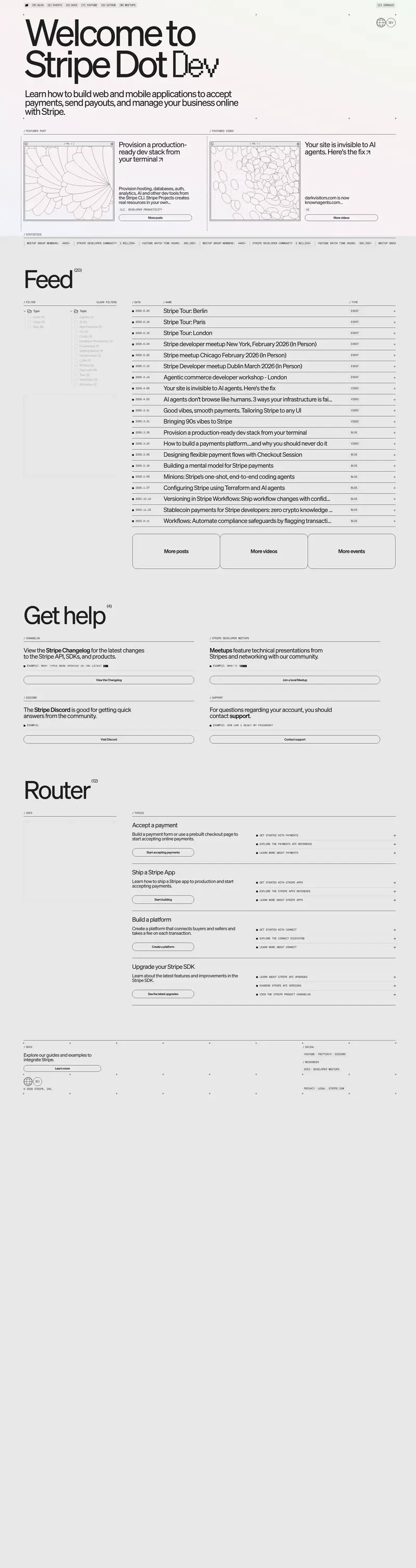 Stripe Dot Dev — SaaS website design screenshot