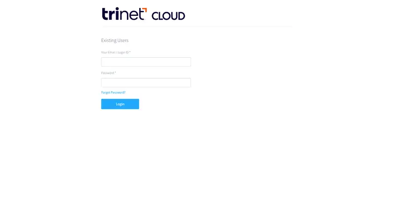 TriNet Cloud — Not Found website design screenshot
