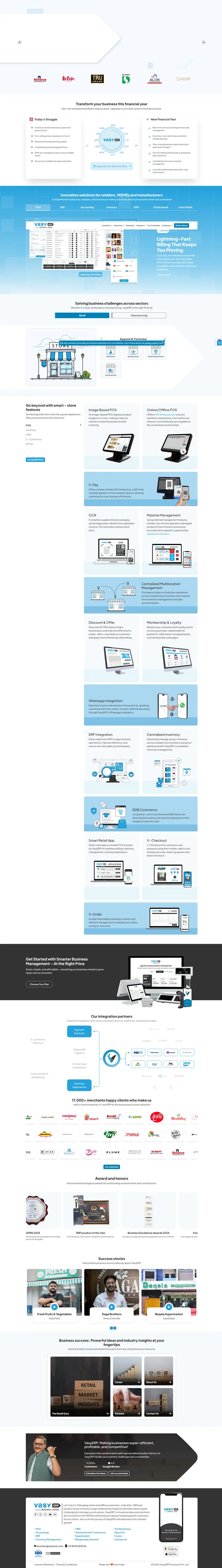 VasyERP | AI-Driven Business Management Software for Growing Businesses — SaaS website design screenshot