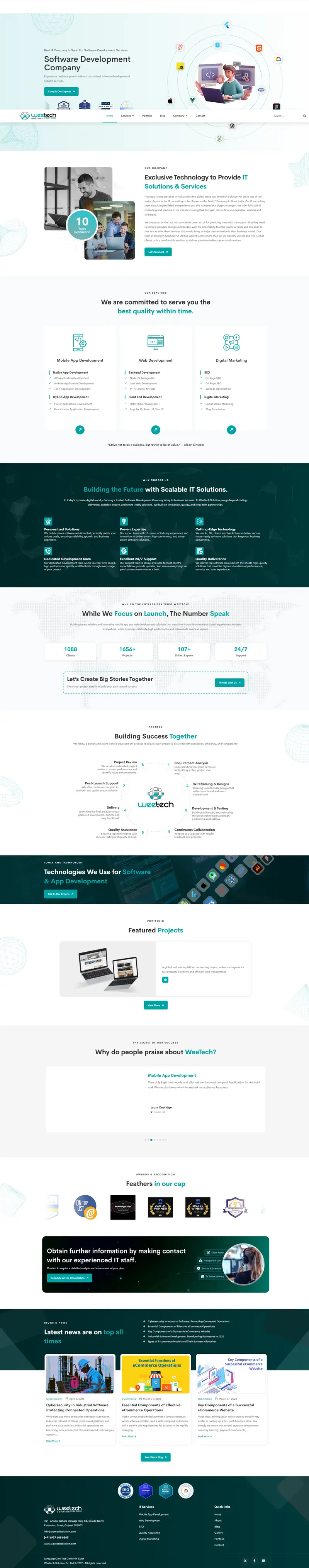 Best IT Company in Surat, India - WeeTech Solution Pvt Ltd — Services website design screenshot