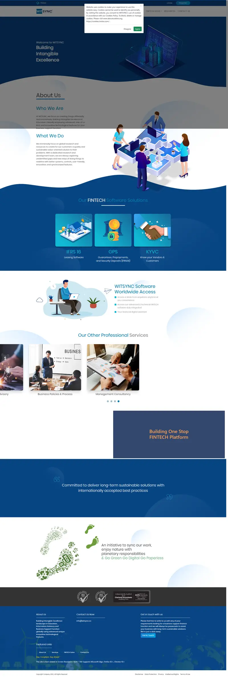 WiTSYNC — SaaS/Software Product website design screenshot
